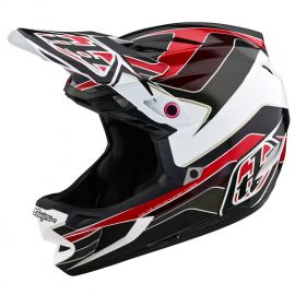 Casco Integrale Troy Lee Designs D4 Polyacrylite Block Charcoal/Red