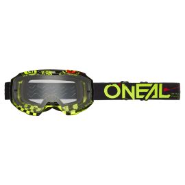 Maschera ONeal B-10 ATTACK V.24 Black/Neon Yellow - Clear Lens